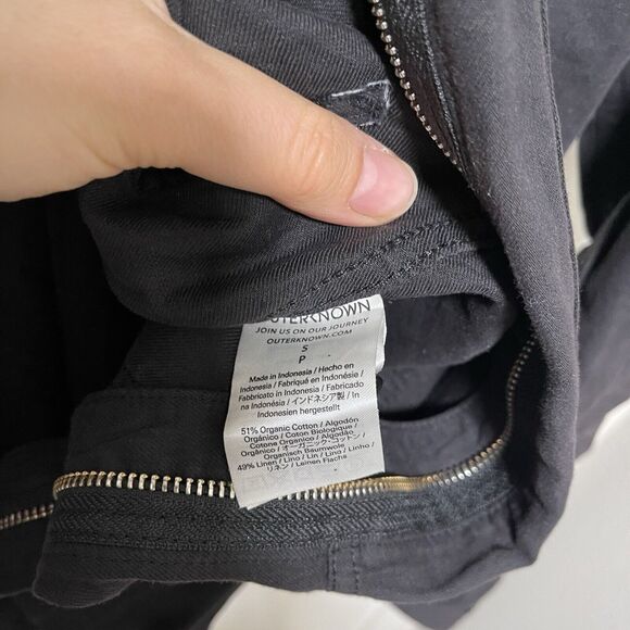 OuterKnown Station Jumpsuit Organic Cotton/Linen Blend Black Coverall sz S NWT - Picture 9 of 12